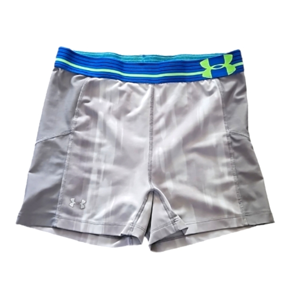 Under Armour Compression Short Size ladies SM  gray and white blue waist